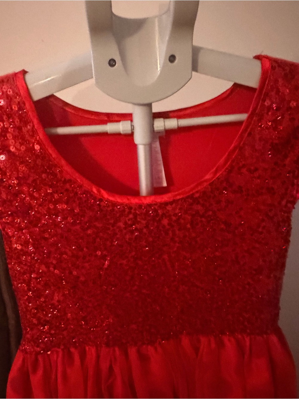 Justice Girls 14 Red Sequin Polka Dot Formal Dress - Picture 4 of 12